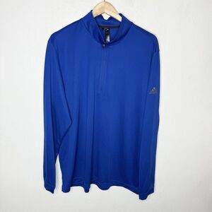 Adidas Royal Blue Athletic Lightweight Quarter Zip Pullover Men’s‎ XL